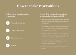 How To Make Reservations Simple CSS Template