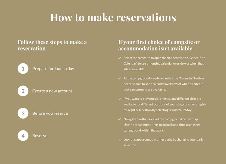 How to make reservations Html Website Builder