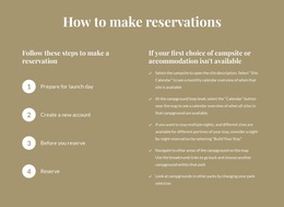 How To Make Reservations - Ultimate HTML5 Template