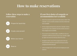 How to make reservations - HTML5 Template by Nicepage
