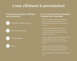 Come Effettuare Le Prenotazioni Modello CSS Semplice