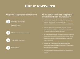 Eén Paginasjabloon Voor Hoe Te Reserveren