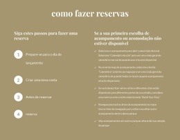 Como Fazer Reservas - Modelo HTML5 Responsivo