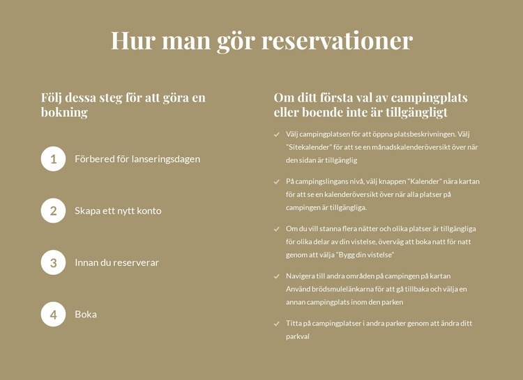 Hur man gör reservationer Hemsidedesign