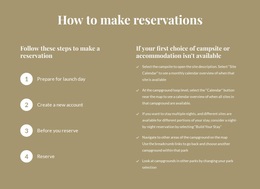How To Make Reservations - Responsive Website Templates