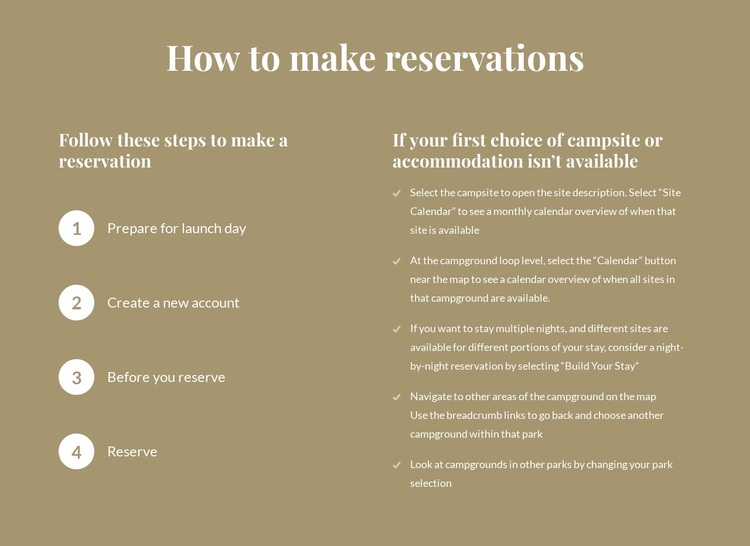 How to make reservations Template