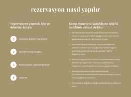 Rezervasyon Nasıl Yapılır - HTML Page Maker