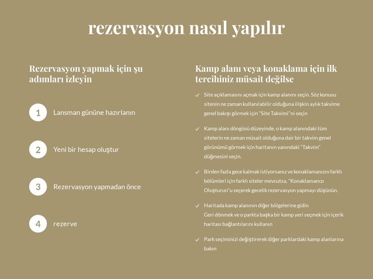 rezervasyon nasıl yapılır HTML5 Şablonu