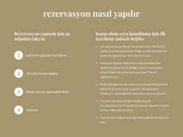 Rezervasyon Nasıl Yapılır - Basit Web Sitesi Modeli