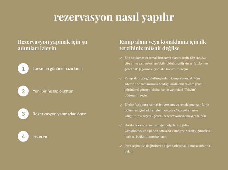 rezervasyon nasıl yapılır Web Sitesi Mockup'ı