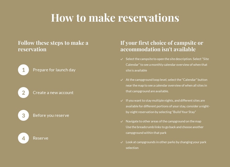 How to make reservations Website Builder Software