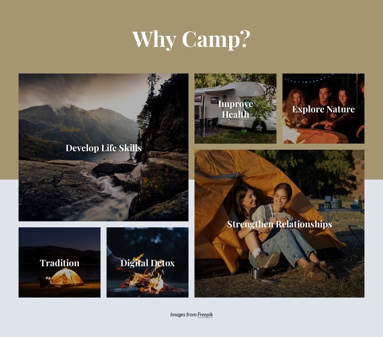 Camp in your backyard to get an outdoor experience One Page Template