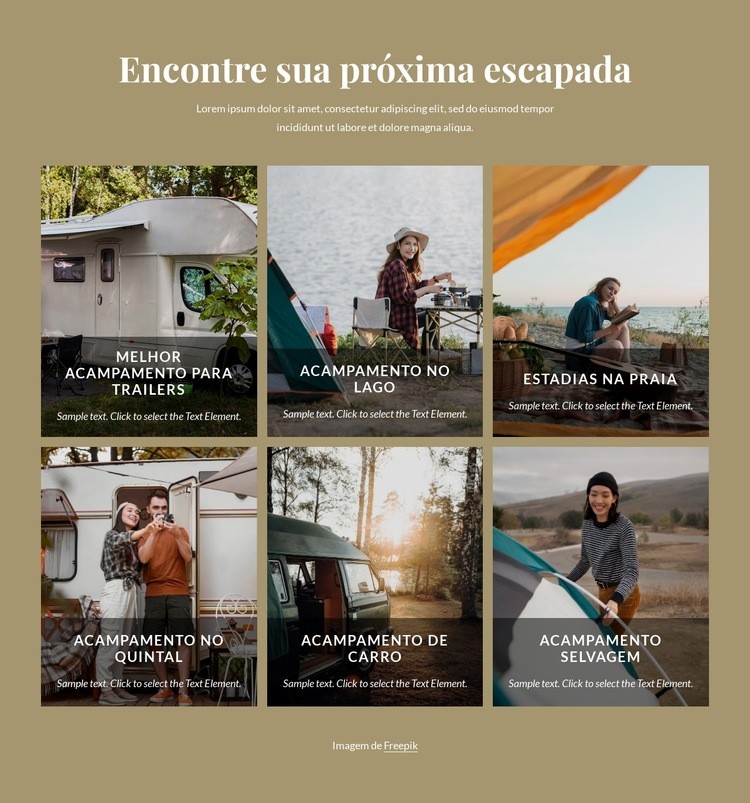 explorar a natureza Landing Page