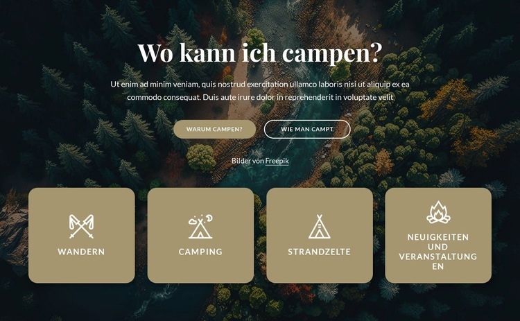 Informationen über unseren Campingplatz Eine Seitenvorlage