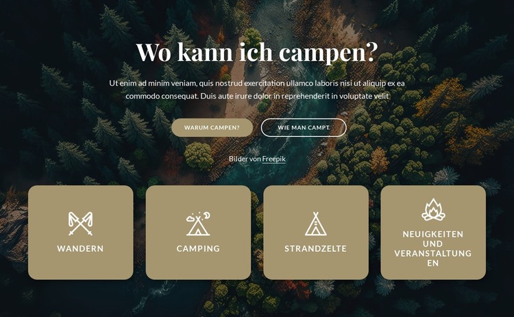 Informationen über unseren Campingplatz HTML-Vorlage