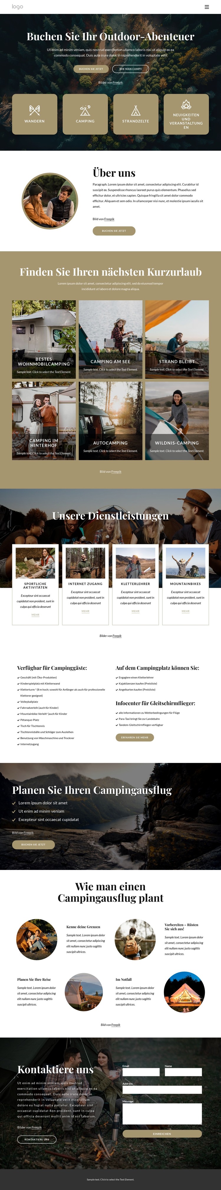 Buchen Sie Ihr Outdoor-Abenteuer HTML-Vorlage