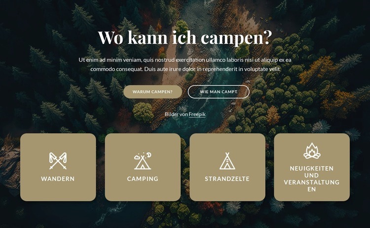 Informationen über unseren Campingplatz HTML Website Builder