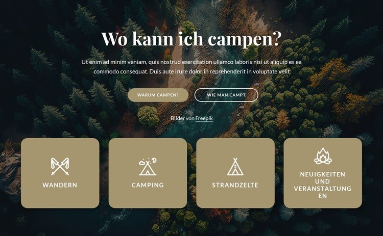 Informationen über unseren Campingplatz Website Builder-Vorlagen