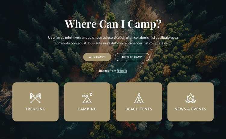 Information about our camping Elementor Template Alternative