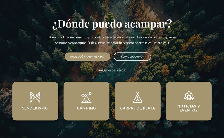 Información sobre nuestro camping Plantillas de creación de sitios web