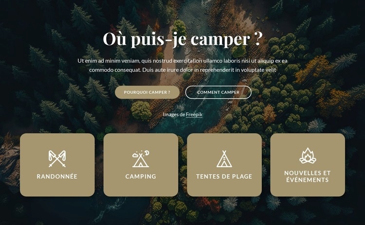 Informations sur notre camping Modèles de constructeur de sites Web