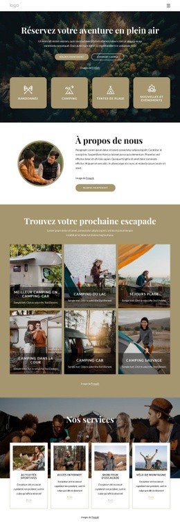 Réservez Votre Aventure En Plein Air – Modèle Gratuit