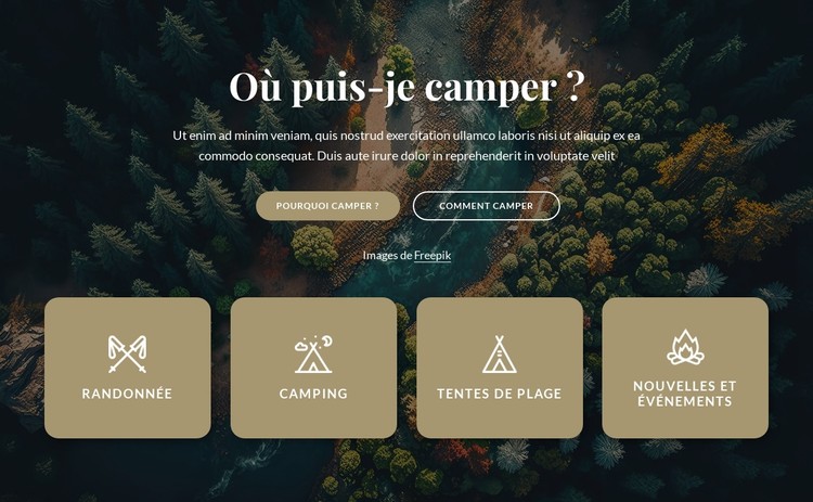 Informations sur notre camping Modèle CSS