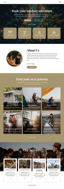 Site Template For Book Your Outdoor Adventure