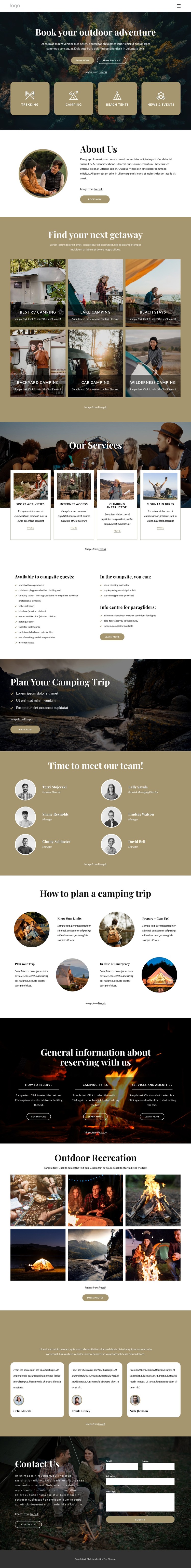 Book your outdoor adventure HTML Template