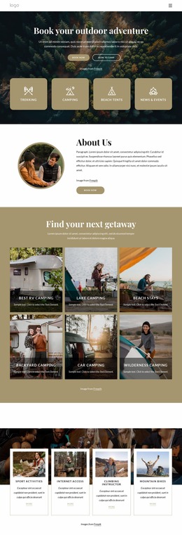 Book Your Outdoor Adventure - HTML Builder Online