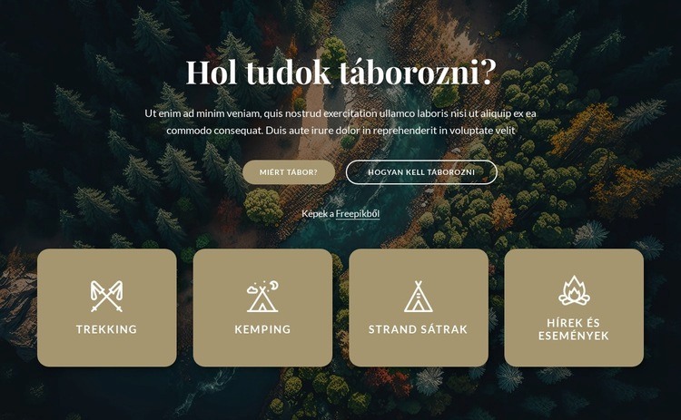 Információk kempingünkről WordPress Téma
