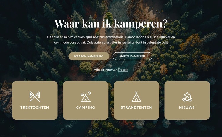 Informatie over onze camping Html Website Builder