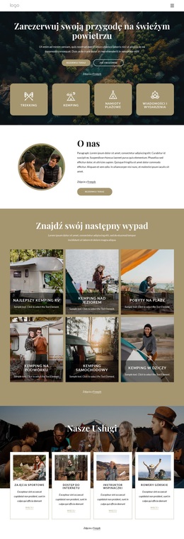 Premium Motyw WordPress Dla Zarezerwuj Swoją Przygodę Na Świeżym Powietrzu