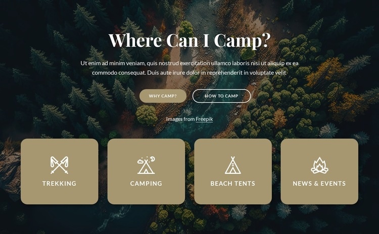 Information about our camping Squarespace Template Alternative