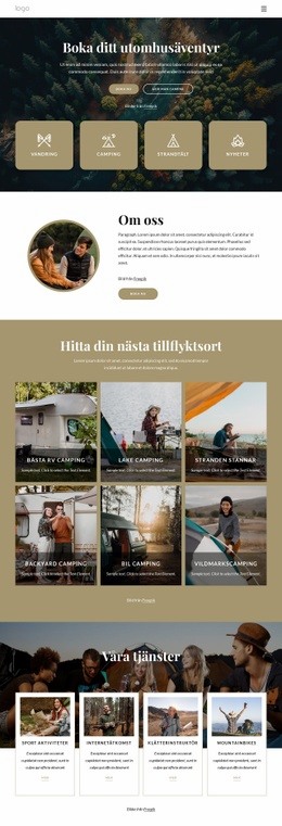 Boka Ditt Utomhusäventyr HTML5-Mall