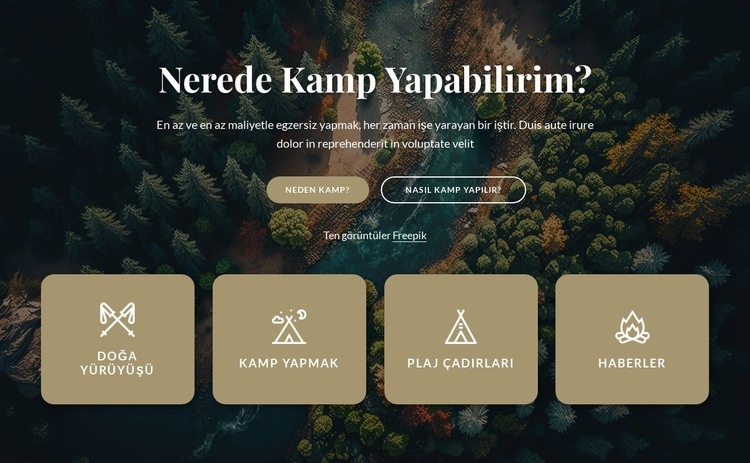 kampımız hakkında bilgi Web Sitesi Mockup'ı