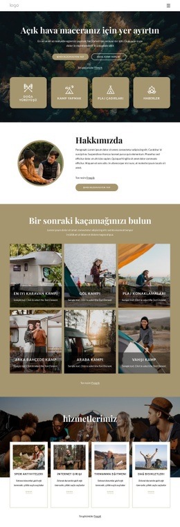 Açık Hava Maceranız Için Yer Ayırtın - Web Sitesi Oluşturucu