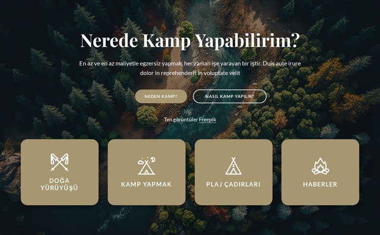 kampımız hakkında bilgi Web Sitesi Oluşturucu Şablonları