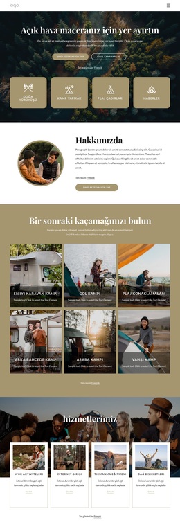 Açık Hava Maceranız Için Yer Ayırtın Için Premium WordPress Teması