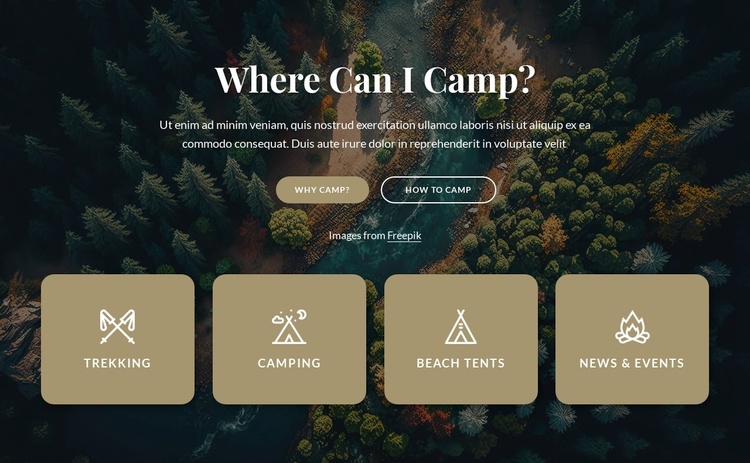 Information about our camping Ecommerce Website Design