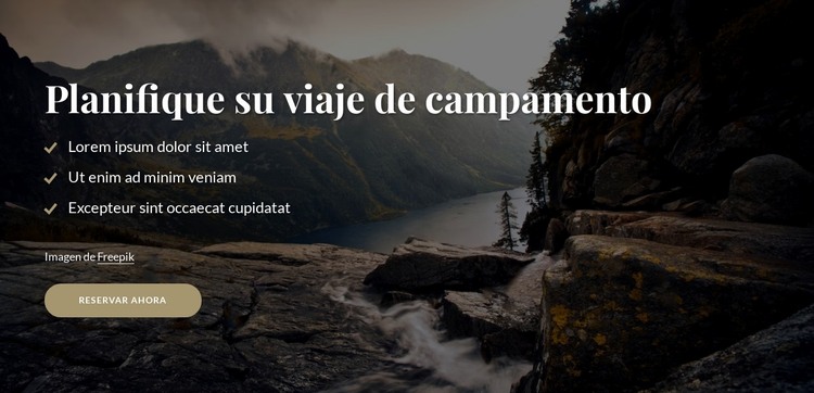 Planifique su viaje de campamento Plantilla HTML