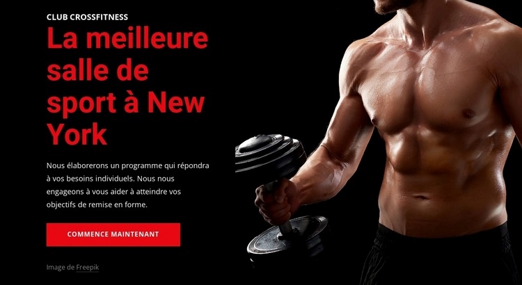 Bienvenue à la salle de sport Crossfit Maquette de site Web