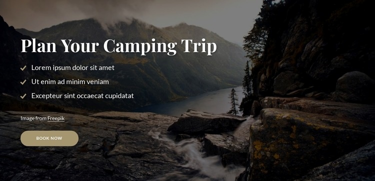 Plan your campimg trip Homepage Design