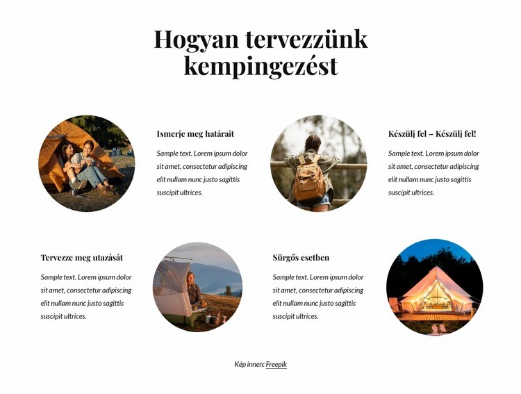 Családi kemping kaland HTML Sablon
