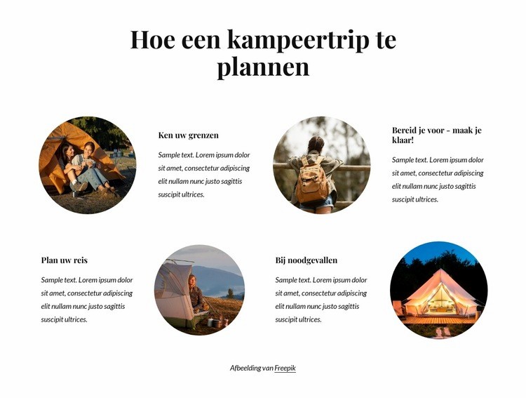 Familie kampeeravontuur Html Website Builder