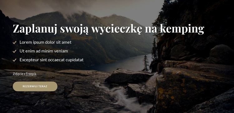 Zaplanuj swój wyjazd na kemping Motyw WordPress