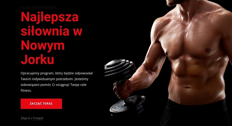 Witamy na siłowni Crossfit Szablon witryny sieci Web