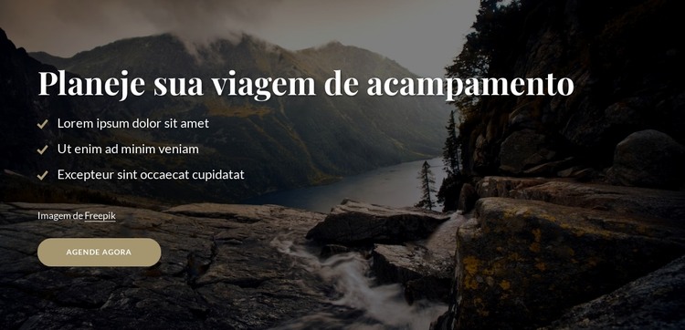 Planeje sua viagem de acampamento Modelo HTML