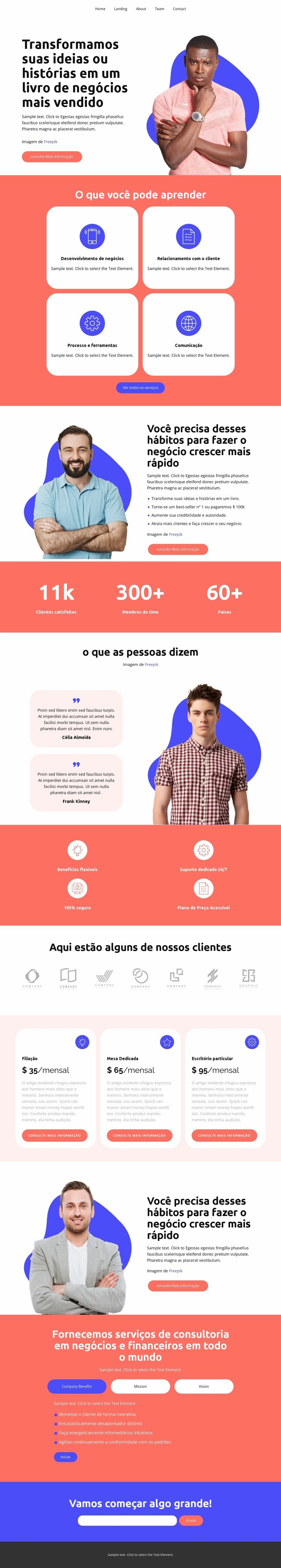 Transforme suas ideias Modelo HTML5