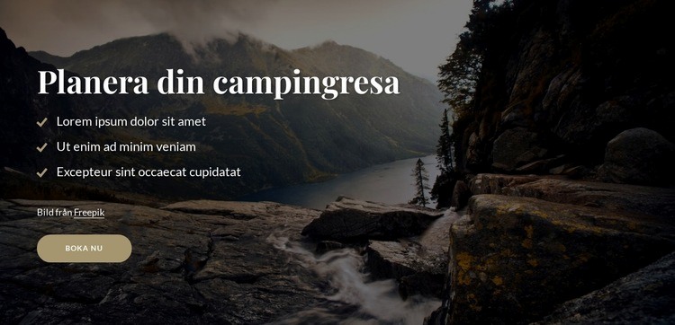 Planera din campingresa Webbplats mall